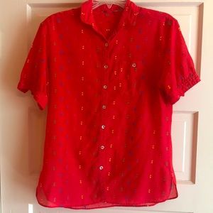 Vintage Rainbow Eyelet Blouse